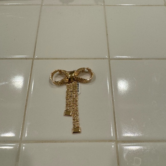 Nwt Anthropologie Gold Nugget Ribbon Brooch - Picture 4 of 6